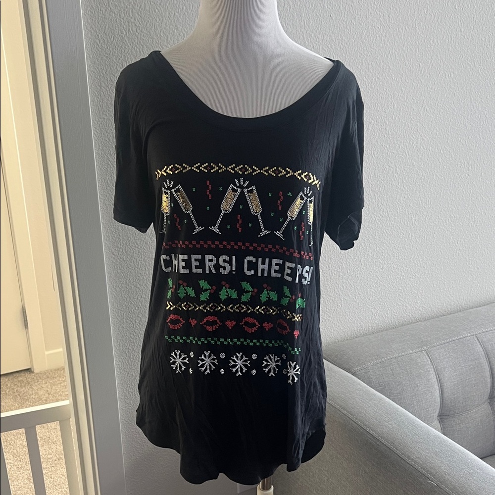 Fifth Sun Black Cheers Graphic Women's Tee